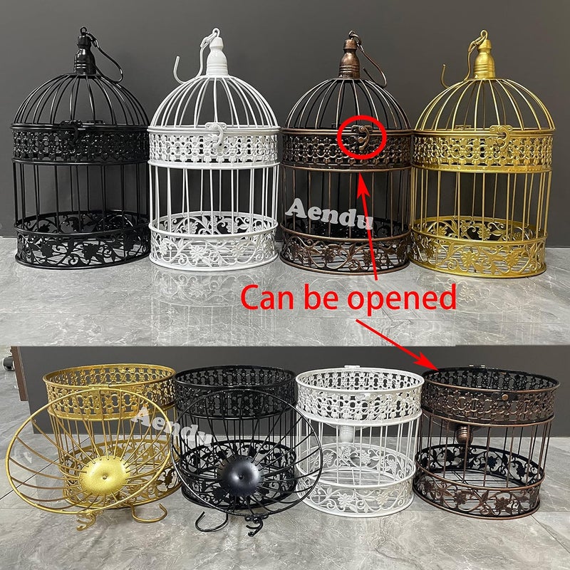 Aendu Iron Bird Cage for Wedding Decor and Flower Cage Decor Perfect Props for Hanging Flower Frames Indoor and Outdoor Decoration at Wedding Parties (Bronze) - Image 1